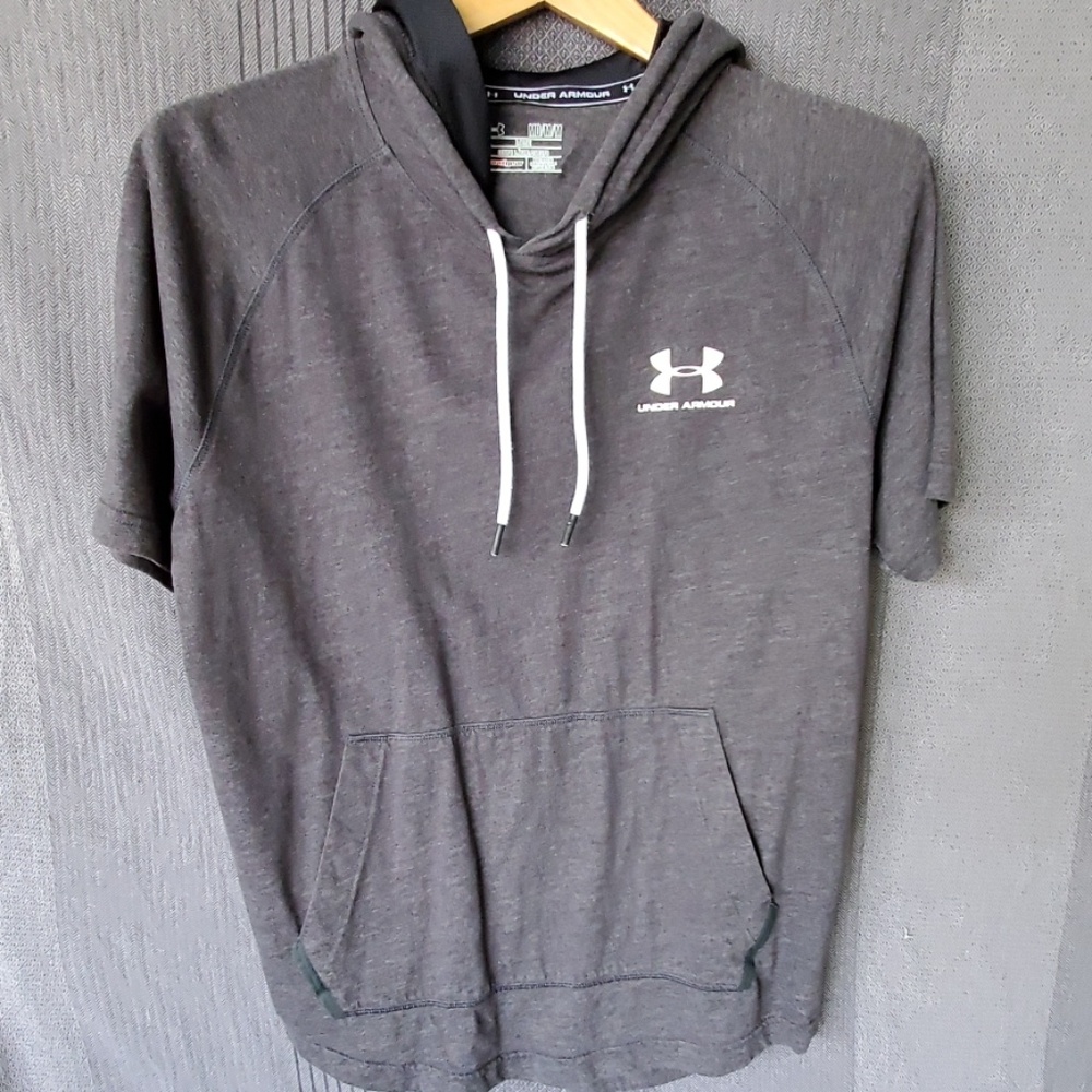 Under Armour hooded shirt.